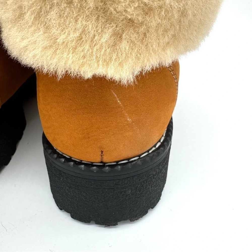 J.Crew Nordic Shearling Hiking Boots with Red laces Women’s Size 11